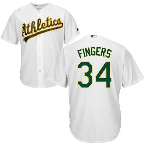 Athletics #34 Rollie Fingers White Cool Base Stitched Youth MLB Jersey